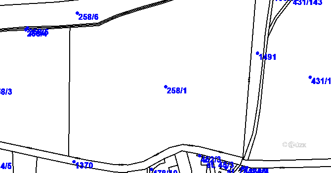 Parcela st. 258/1 v KÚ Selibice, Katastrální mapa