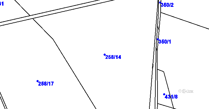 Parcela st. 258/14 v KÚ Selibice, Katastrální mapa