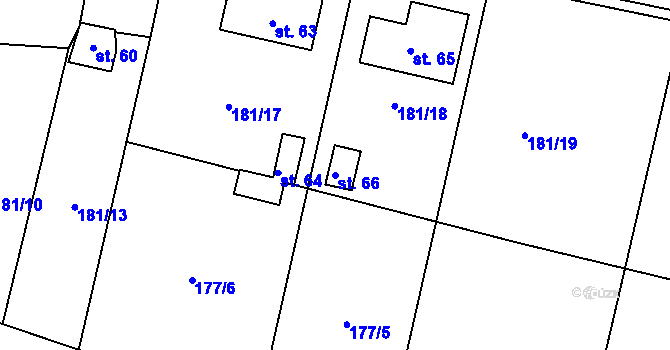 Parcela st. 66 v KÚ Selibice, Katastrální mapa