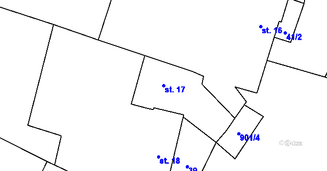 Parcela st. 17 v KÚ Bohunice u Tvrzic, Katastrální mapa