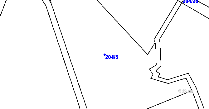 Parcela st. 204/5 v KÚ Bohunice u Tvrzic, Katastrální mapa