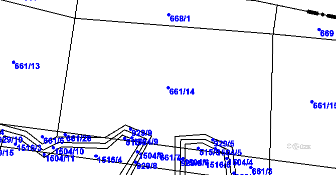 Parcela st. 661/14 v KÚ Bohunice u Tvrzic, Katastrální mapa