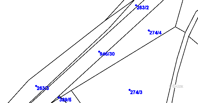 Parcela st. 946/30 v KÚ Bohunice u Tvrzic, Katastrální mapa