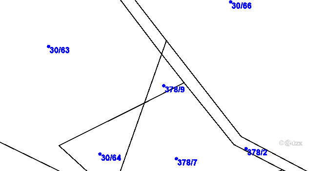 Parcela st. 378/9 v KÚ Tvrzice, Katastrální mapa