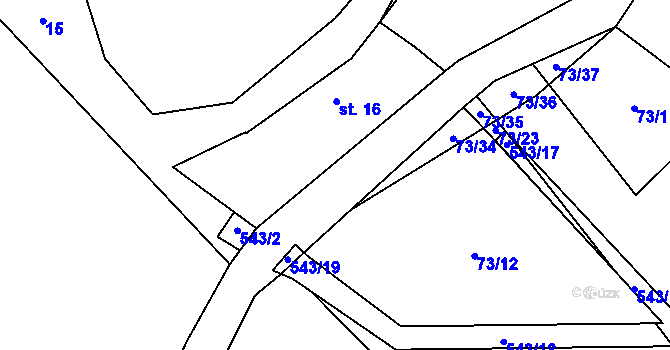 Parcela st. 467/5 v KÚ Tvrzice, Katastrální mapa