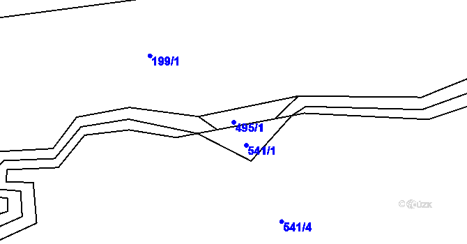 Parcela st. 495/1 v KÚ Tvrzice, Katastrální mapa