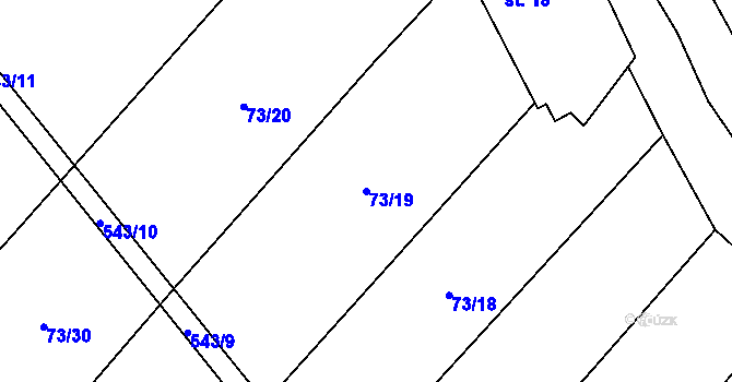 Parcela st. 73/19 v KÚ Tvrzice, Katastrální mapa
