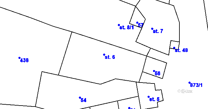 Parcela st. 6 v KÚ Újezdec u Tvrzic, Katastrální mapa