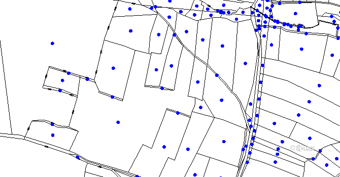 Parcela st. 95 v KÚ Újezdec u Tvrzic, Katastrální mapa