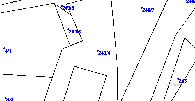 Parcela st. 240/4 v KÚ Újezdec u Tvrzic, Katastrální mapa