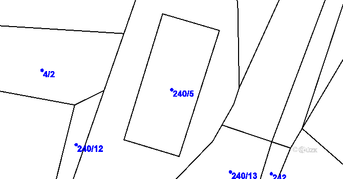 Parcela st. 240/5 v KÚ Újezdec u Tvrzic, Katastrální mapa
