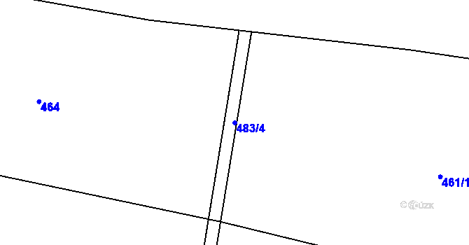 Parcela st. 483/4 v KÚ Újezdec u Tvrzic, Katastrální mapa