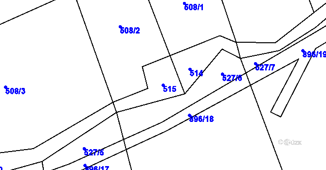 Parcela st. 515 v KÚ Újezdec u Tvrzic, Katastrální mapa