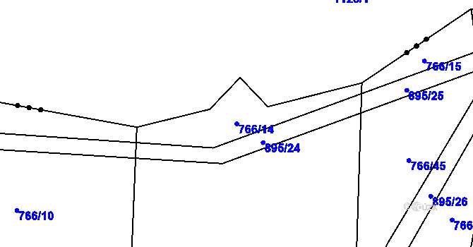Parcela st. 766/14 v KÚ Újezdec u Tvrzic, Katastrální mapa