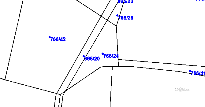 Parcela st. 766/24 v KÚ Újezdec u Tvrzic, Katastrální mapa