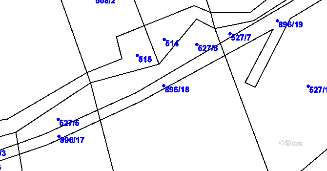 Parcela st. 896/18 v KÚ Újezdec u Tvrzic, Katastrální mapa