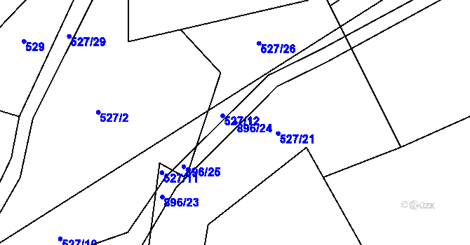 Parcela st. 896/24 v KÚ Újezdec u Tvrzic, Katastrální mapa