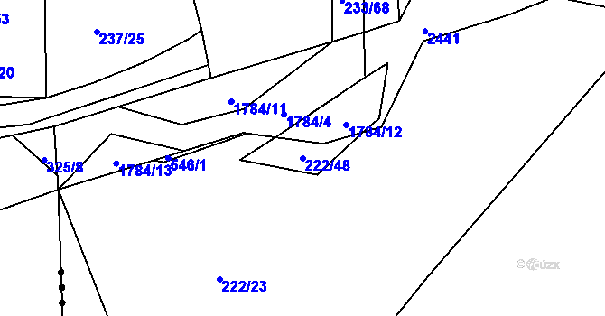 Parcela st. 222/48 v KÚ Lhůta u Tymákova, Katastrální mapa