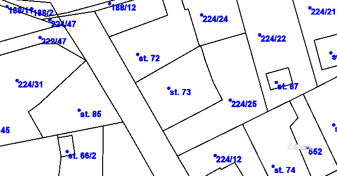 Parcela st. 73 v KÚ Lhůta u Tymákova, Katastrální mapa