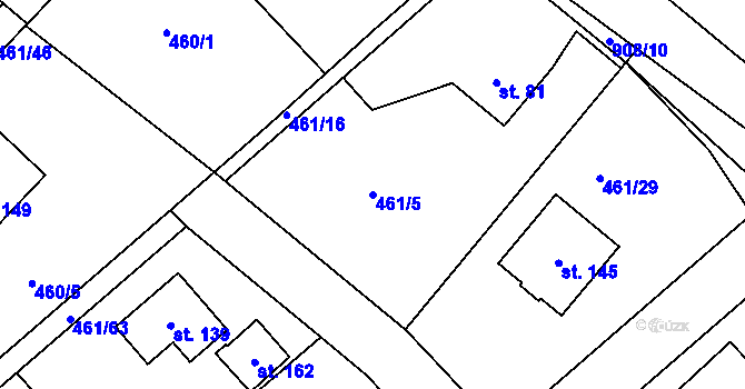 Parcela st. 461/5 v KÚ Mokrouše, Katastrální mapa