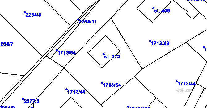 Parcela st. 373 v KÚ Tymákov, Katastrální mapa