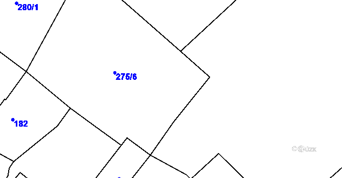 Parcela st. 275/4 v KÚ Tymákov, Katastrální mapa