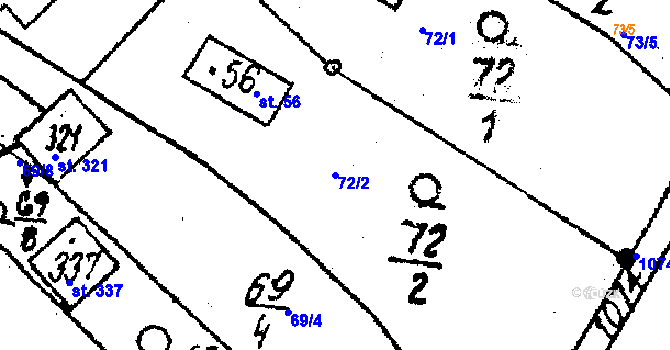Parcela st. 72/2 v KÚ Týn nad Bečvou, Katastrální mapa