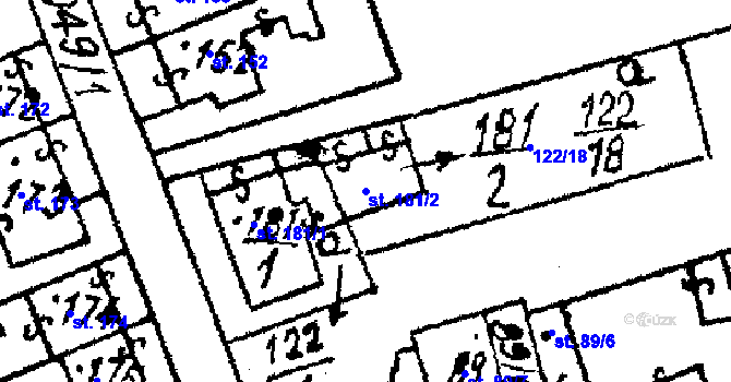 Parcela st. 181/2 v KÚ Týn nad Bečvou, Katastrální mapa