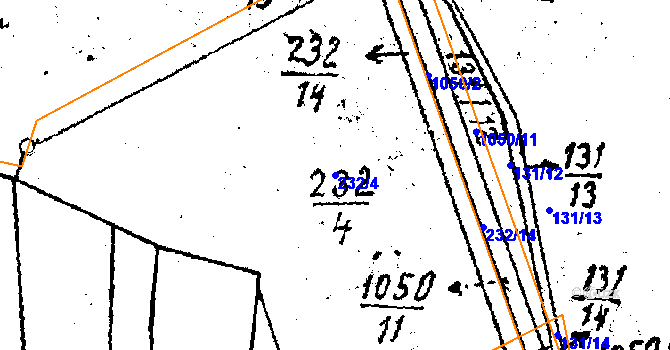 Parcela st. 232/4 v KÚ Týn nad Bečvou, Katastrální mapa