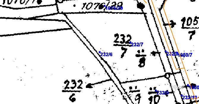 Parcela st. 232/6 v KÚ Týn nad Bečvou, Katastrální mapa