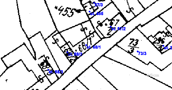 Parcela st. 68/1 v KÚ Týn nad Bečvou, Katastrální mapa