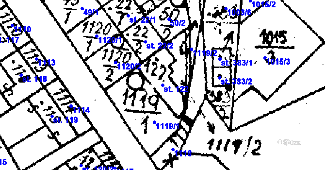Parcela st. 122 v KÚ Týn nad Bečvou, Katastrální mapa