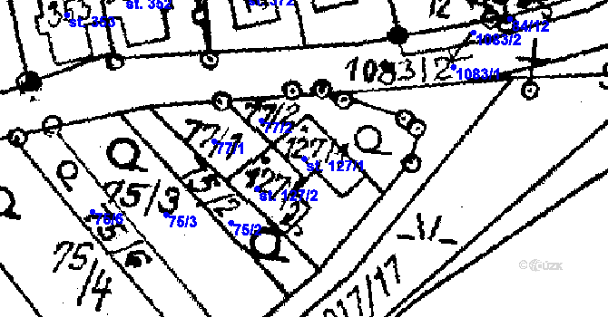 Parcela st. 127/1 v KÚ Týn nad Bečvou, Katastrální mapa