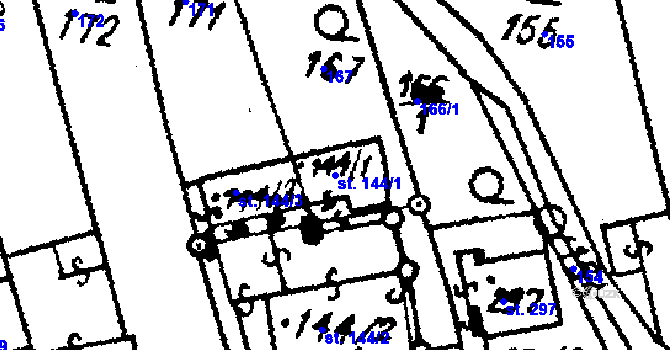 Parcela st. 144/1 v KÚ Týn nad Bečvou, Katastrální mapa