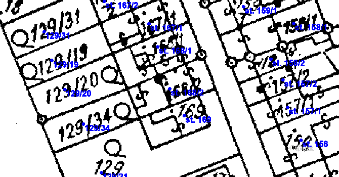 Parcela st. 168/2 v KÚ Týn nad Bečvou, Katastrální mapa