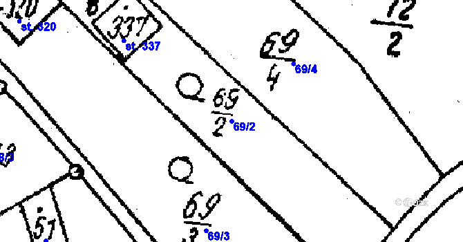 Parcela st. 69/2 v KÚ Týn nad Bečvou, Katastrální mapa