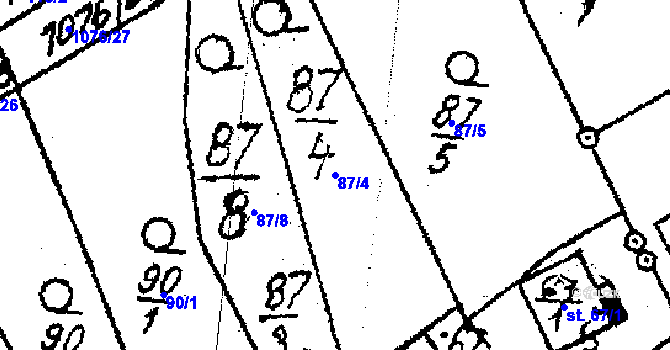 Parcela st. 87/4 v KÚ Týn nad Bečvou, Katastrální mapa