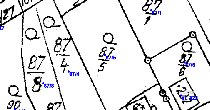 Parcela st. 87/5 v KÚ Týn nad Bečvou, Katastrální mapa