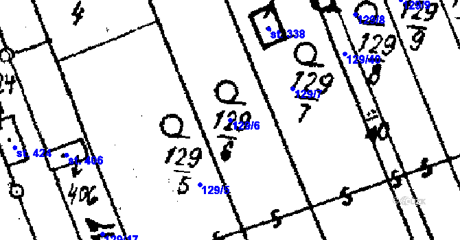 Parcela st. 129/6 v KÚ Týn nad Bečvou, Katastrální mapa