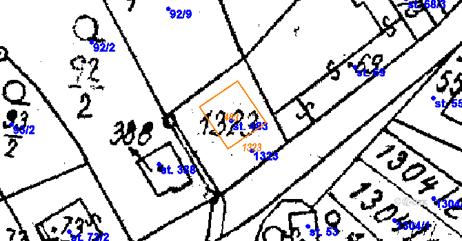 Parcela st. 483 v KÚ Týn nad Bečvou, Katastrální mapa