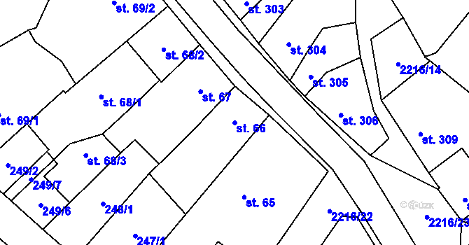 Parcela st. 66 v KÚ Týn nad Vltavou, Katastrální mapa