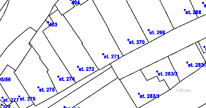 Parcela st. 271 v KÚ Týn nad Vltavou, Katastrální mapa