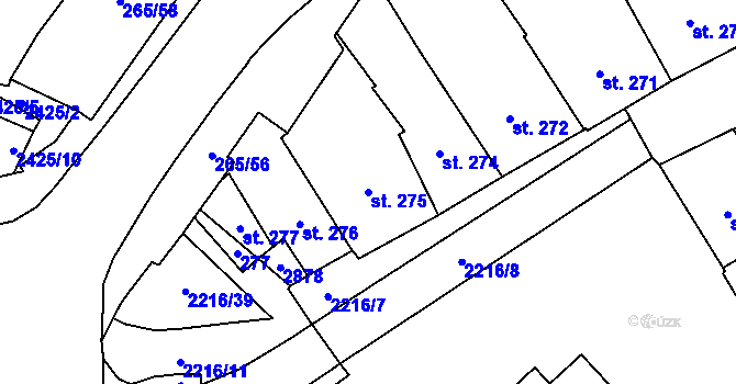 Parcela st. 275 v KÚ Týn nad Vltavou, Katastrální mapa