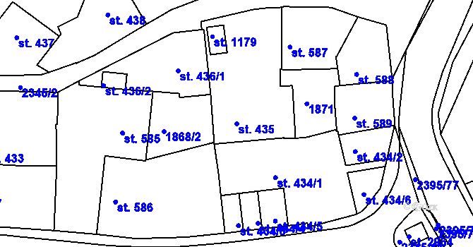 Parcela st. 435 v KÚ Týn nad Vltavou, Katastrální mapa