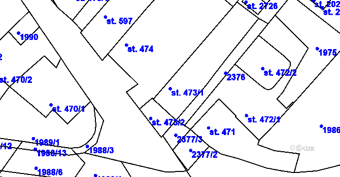 Parcela st. 473/1 v KÚ Týn nad Vltavou, Katastrální mapa