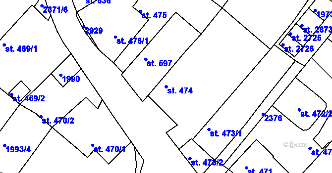 Parcela st. 474 v KÚ Týn nad Vltavou, Katastrální mapa