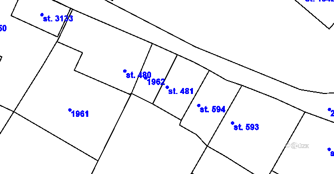 Parcela st. 481 v KÚ Týn nad Vltavou, Katastrální mapa