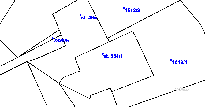 Parcela st. 534/1 v KÚ Týn nad Vltavou, Katastrální mapa
