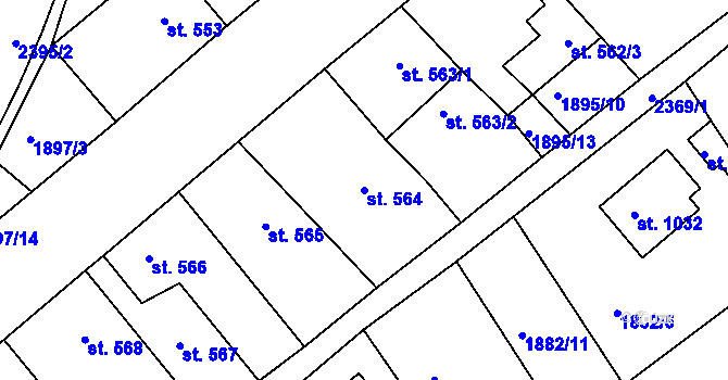 Parcela st. 564 v KÚ Týn nad Vltavou, Katastrální mapa
