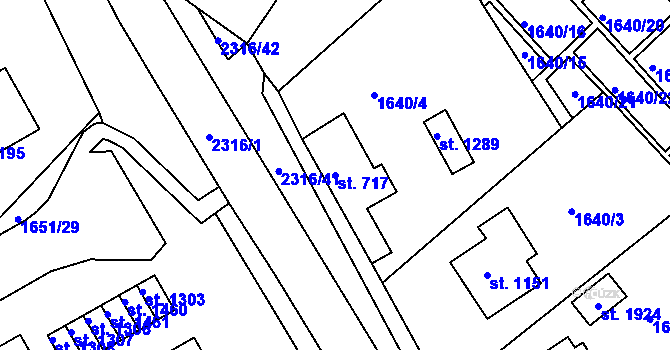 Parcela st. 717 v KÚ Týn nad Vltavou, Katastrální mapa
